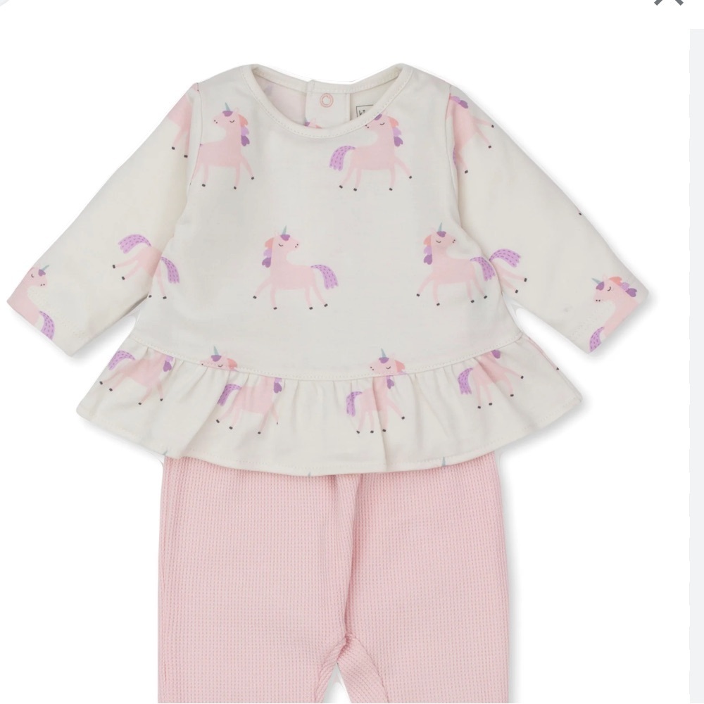 Kissy Kissy Unicorn Long Sleeve Peplum Top